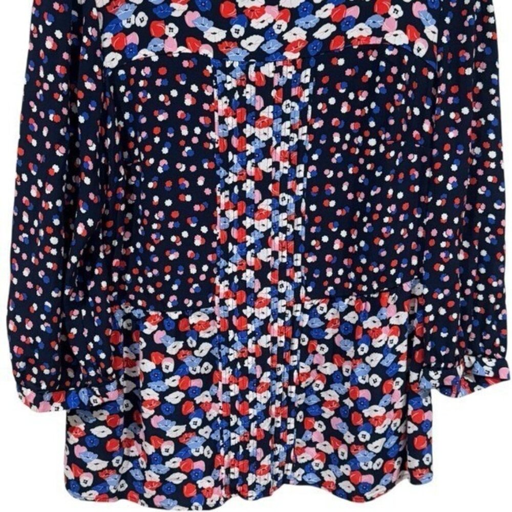 Boden Red White Pink and Blue Floral Babydoll Blouse Festival Party Bohemian 10 - Picture 4 of 10